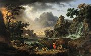 Emile Jean Horace Vernet Mountain Landscape with Approaching Storm oil